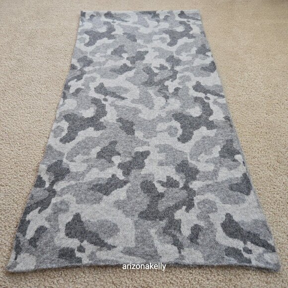 NWOT Grey Knit Camo Scarf Wool Alpaca - Picture 7 of 13